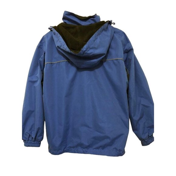 "Planet Earth" Mens Blue & Black Hooded Jacket Reversible - Picture 2 of 11